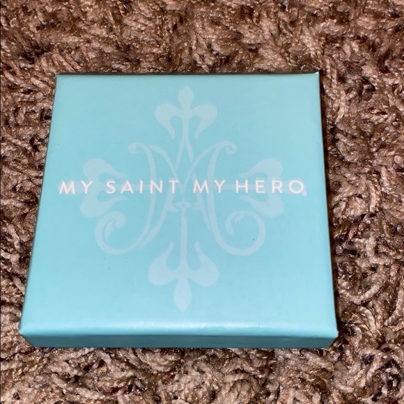 My Saint my Hero Faith stud earrings. NWOT - Picture 3 of 3